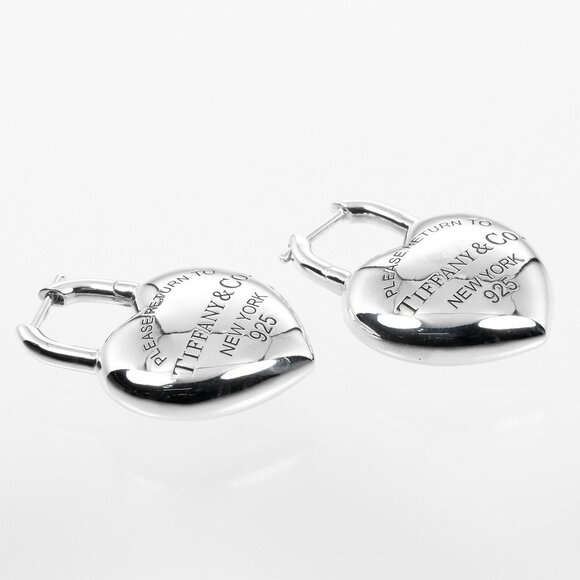 TIFFANY Silver Heart Earrings - Picture 5 of 7